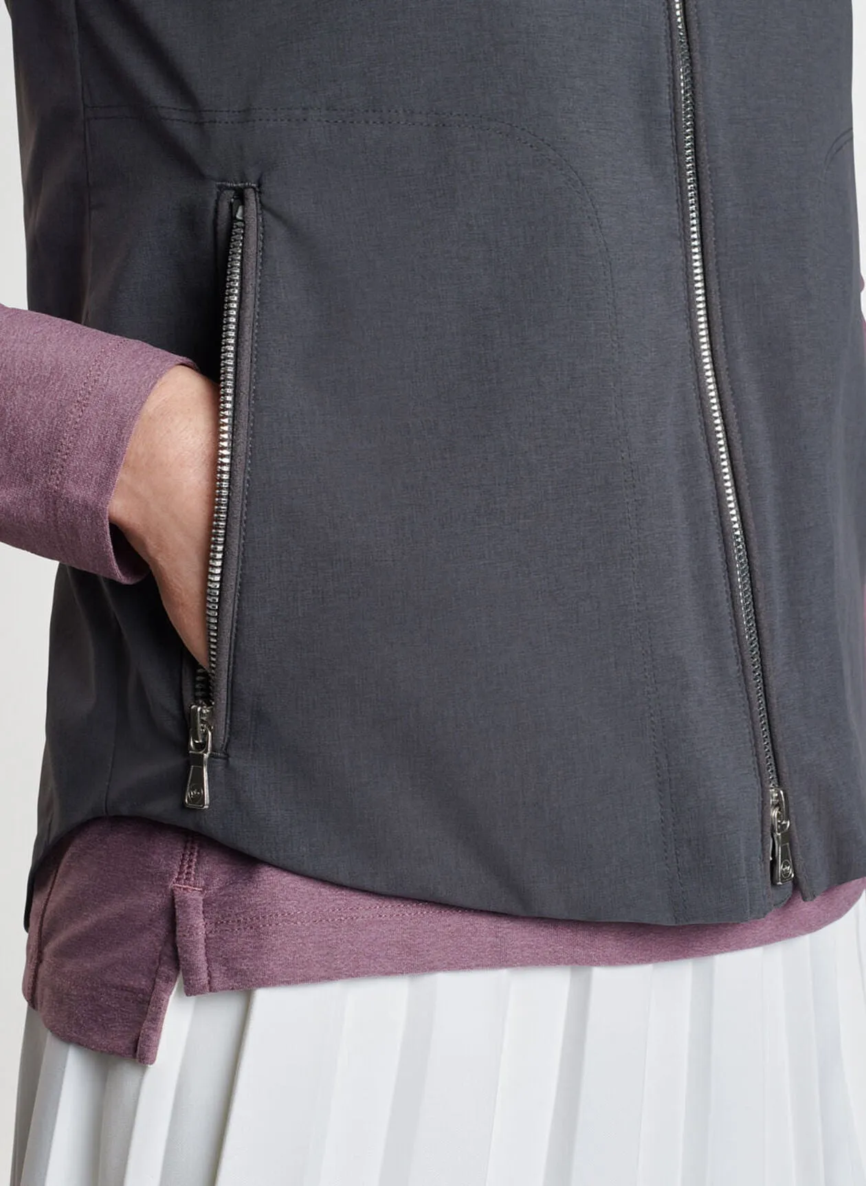 Peter Millar Womens Surge Full Zip Vest - GRAPHITE