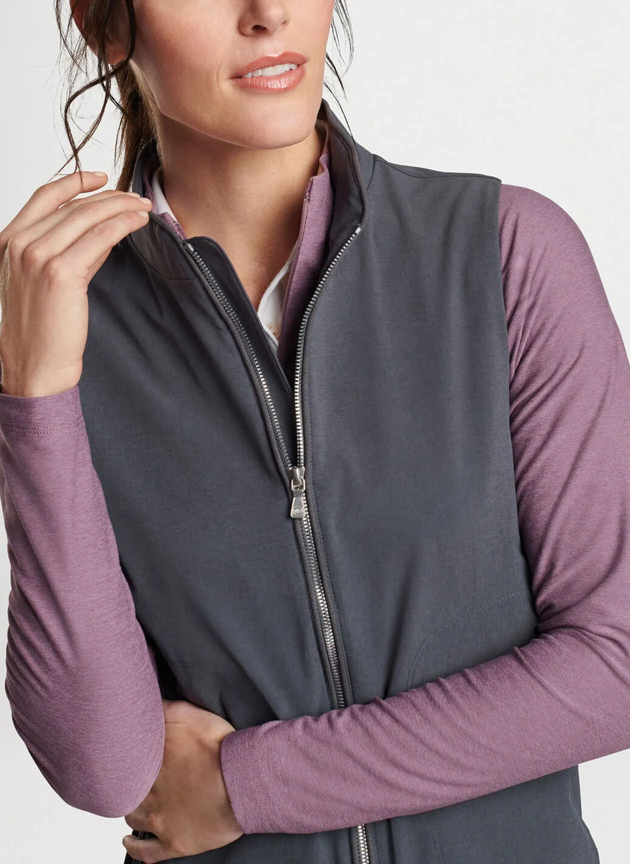 Peter Millar Womens Surge Full Zip Vest - GRAPHITE