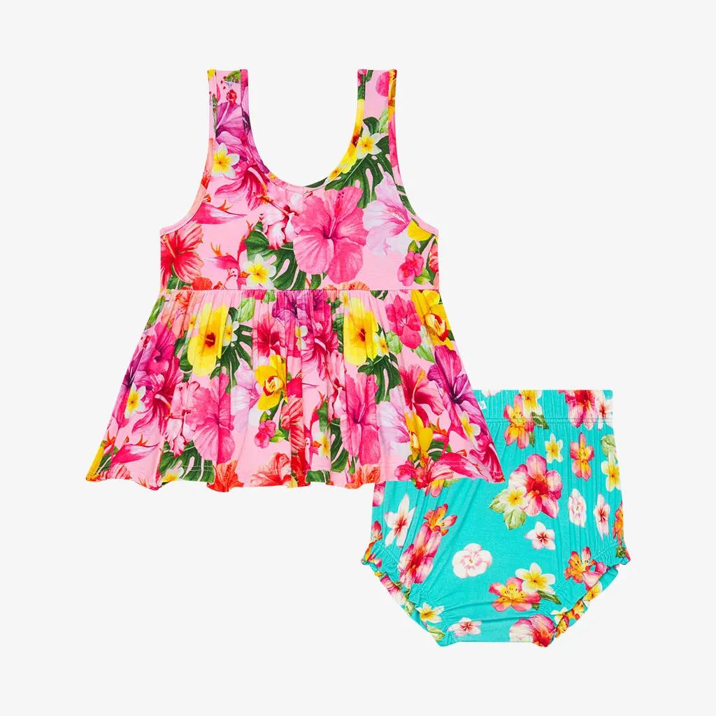 Posh Peanut Malana V-Neck Tank Top Peplum & Bloomer Set
