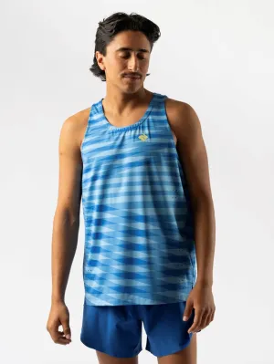 rabbit | Race Pace Tank | Men's | Azure Blue Stripe