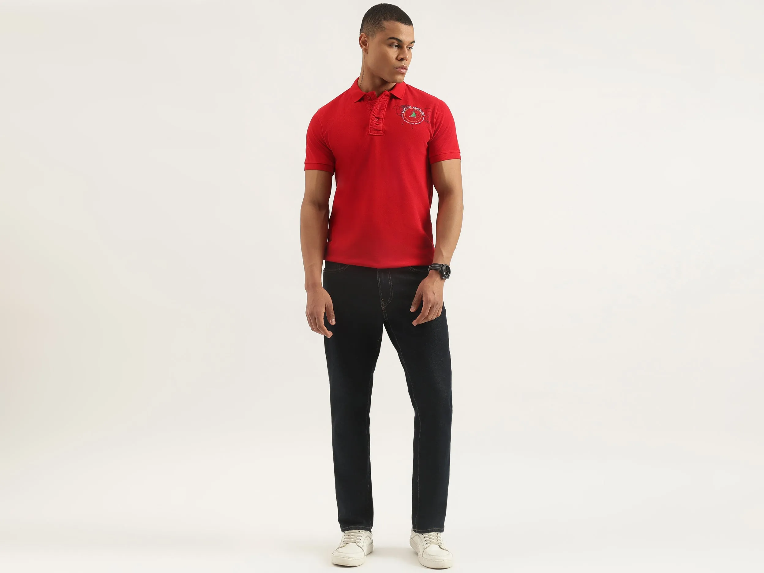 Regular Fit Collared Applique Polo T-Shirt
