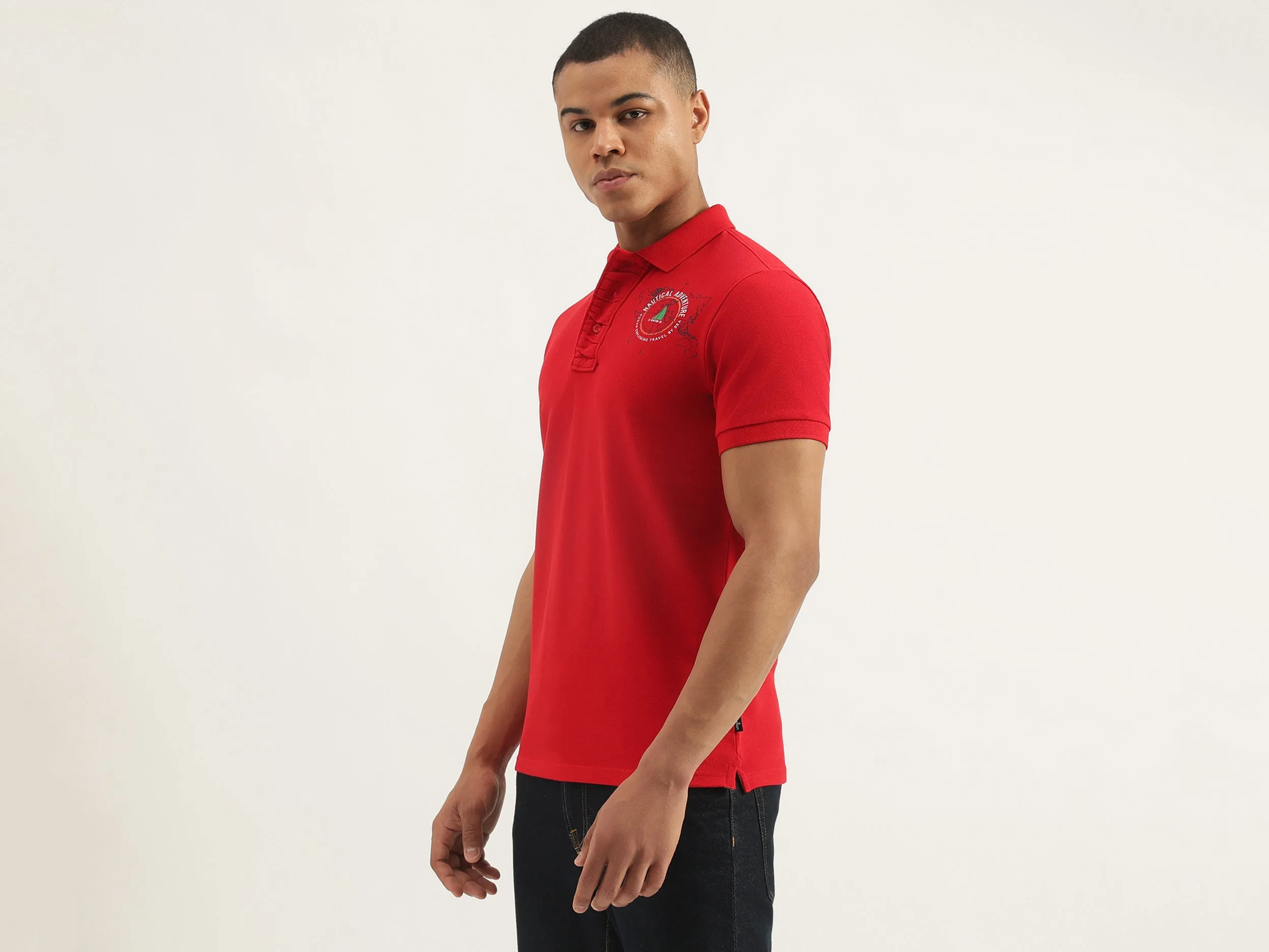 Regular Fit Collared Applique Polo T-Shirt