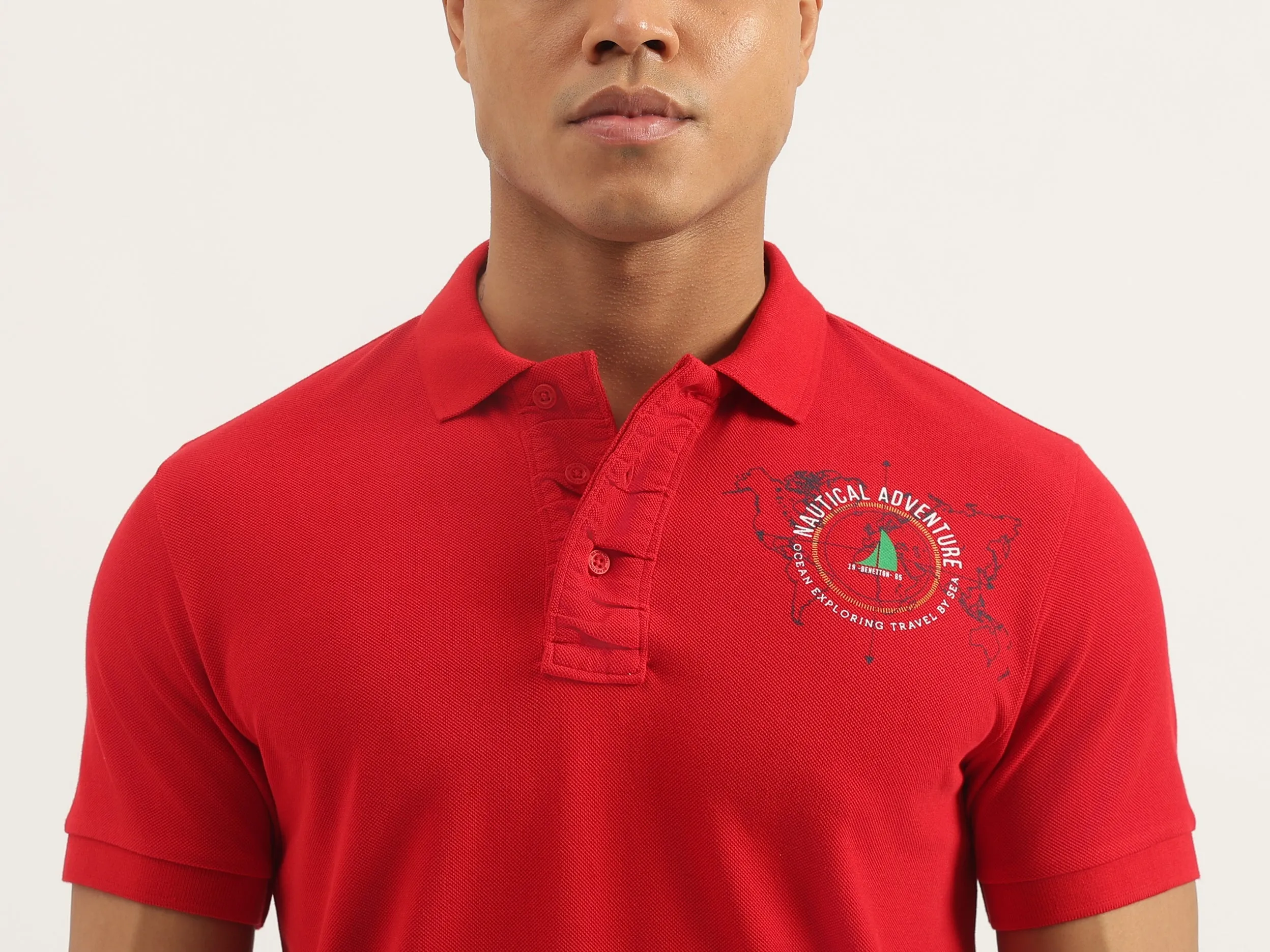 Regular Fit Collared Applique Polo T-Shirt