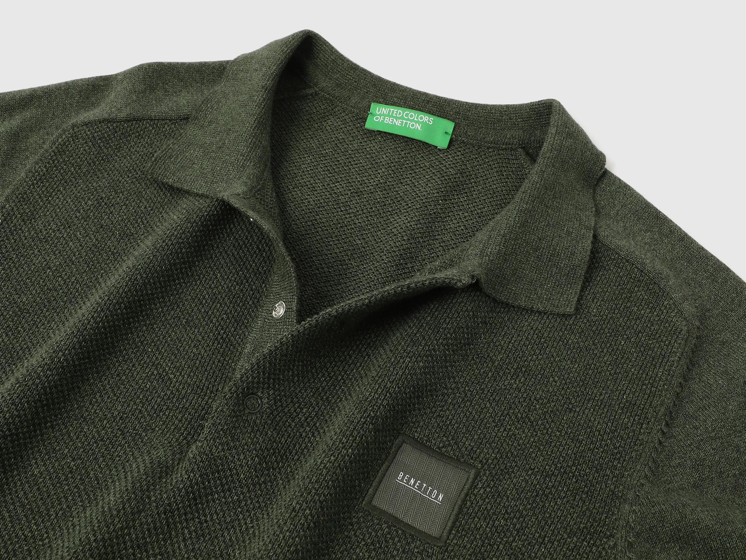 Regular Fit Polo Neck Textured Tshirt