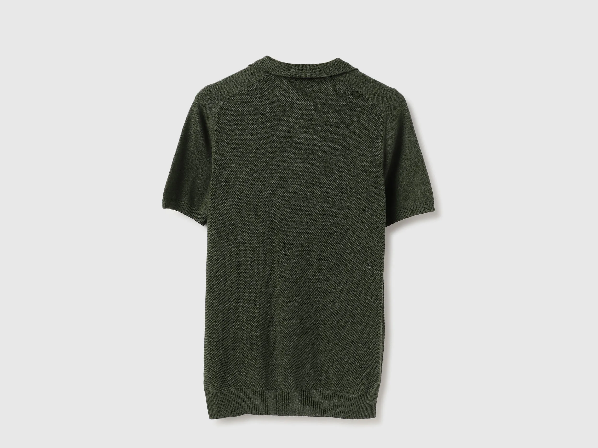 Regular Fit Polo Neck Textured Tshirt