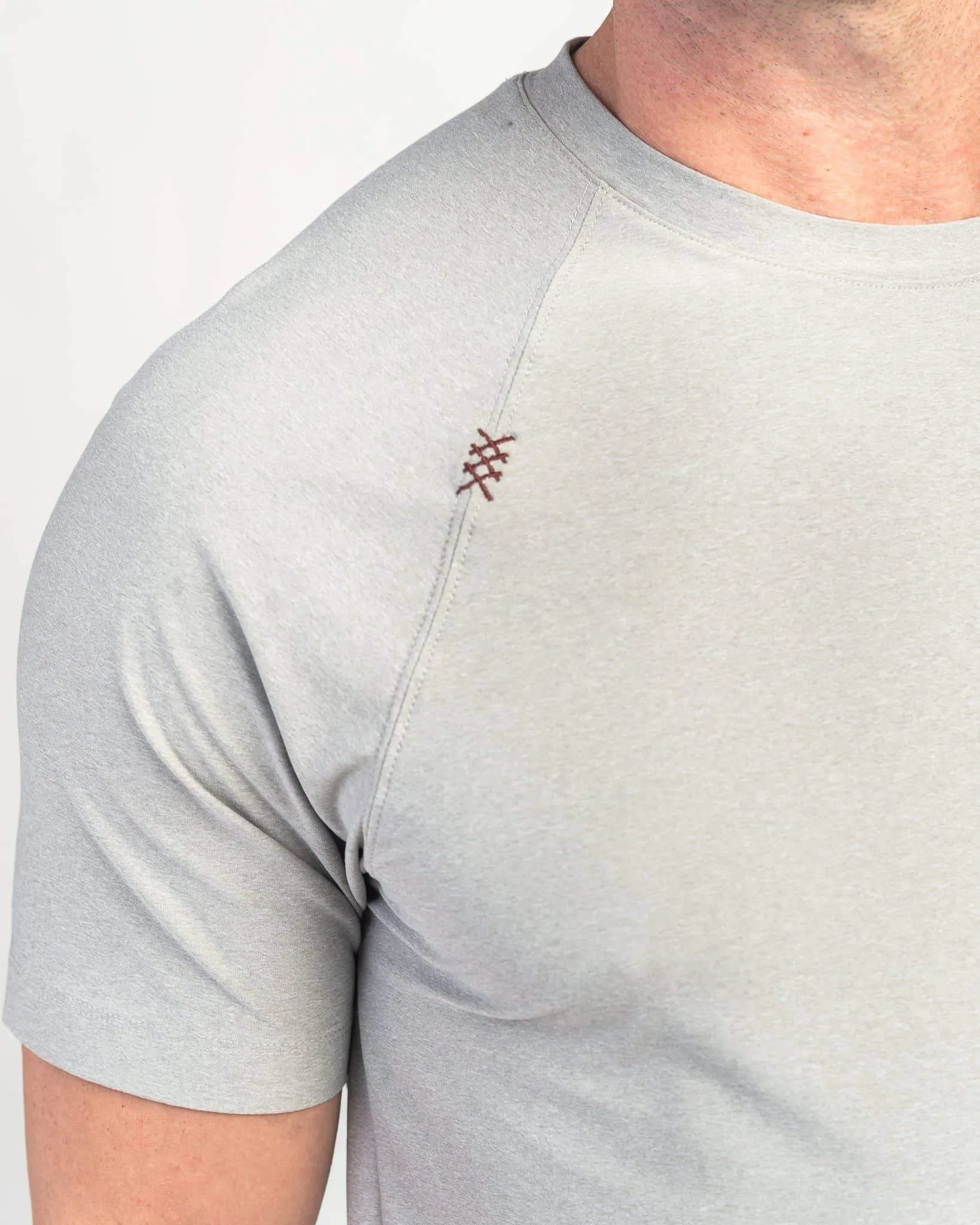 RHONE REIGN SHORT SLEEVE TOP - LIGHT GRAY HEATHER