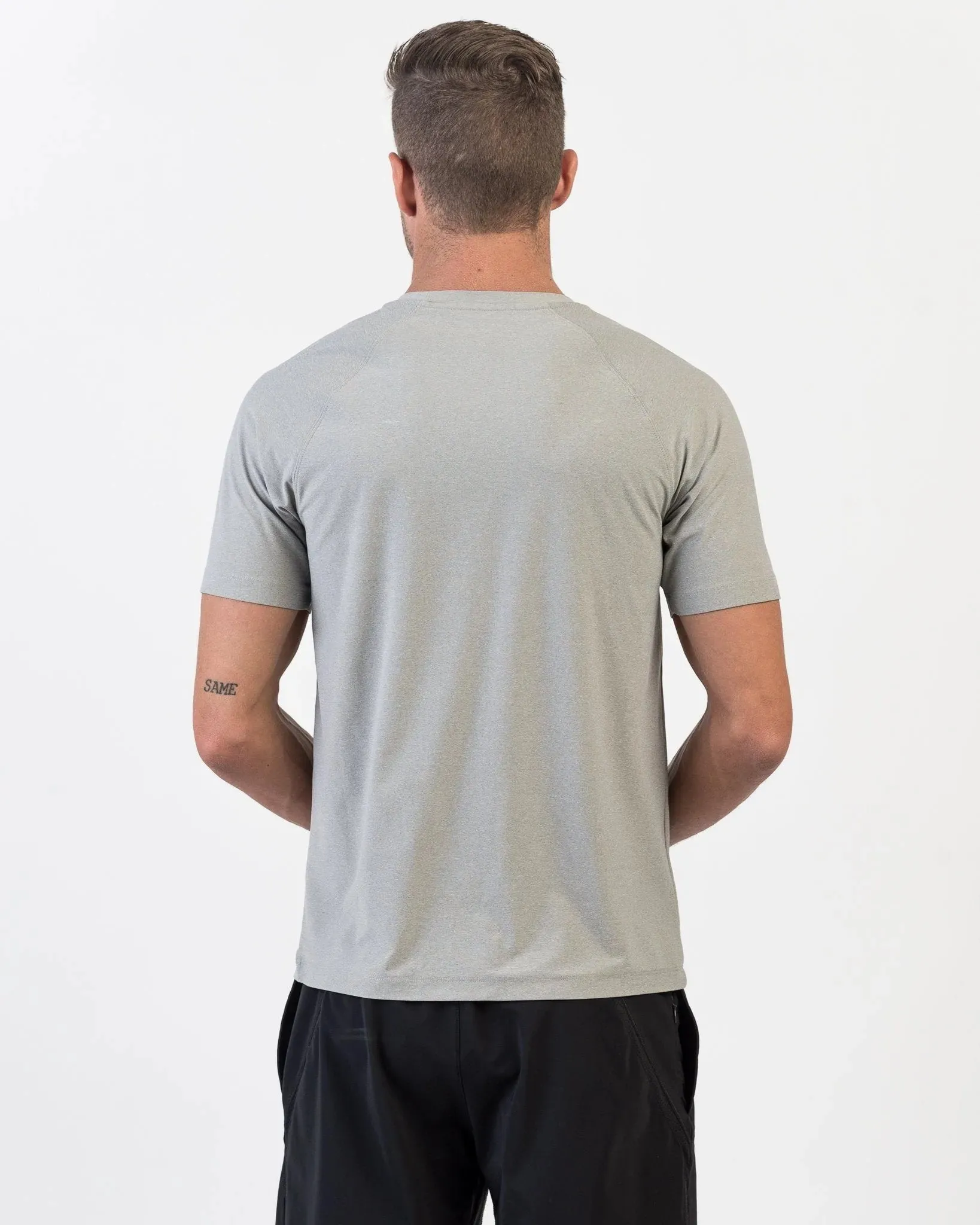 RHONE REIGN SHORT SLEEVE TOP - LIGHT GRAY HEATHER