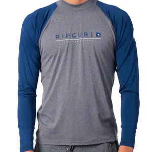 RIP CURL MENS SHOCKWAVE RELAXED S/S UVT Grey Marle/Blue UV50 