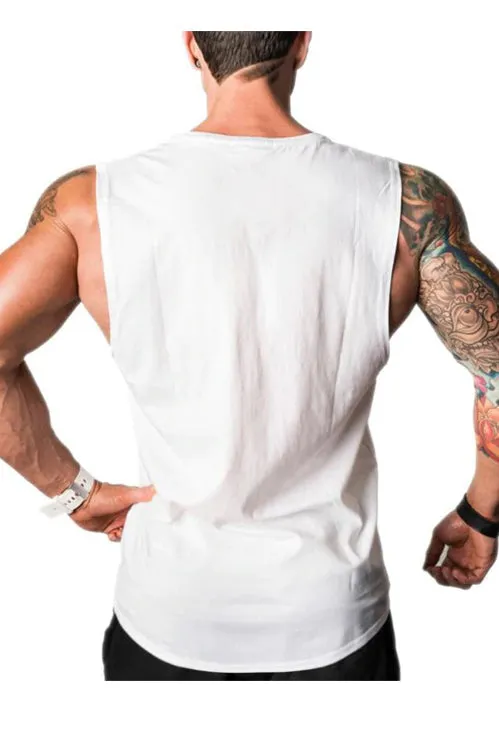 Rise N Grind Gym Drop Arm Tank(White)