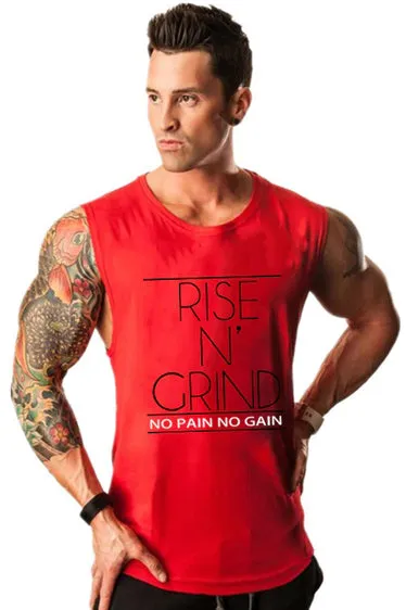 Rise N Grind Gym Drop Arm Tank(White)