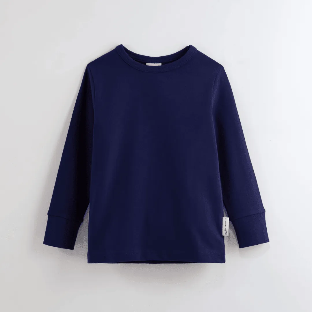 ScandiBugs Own Label Organic Long Sleeve Top - Deep Sea Navy