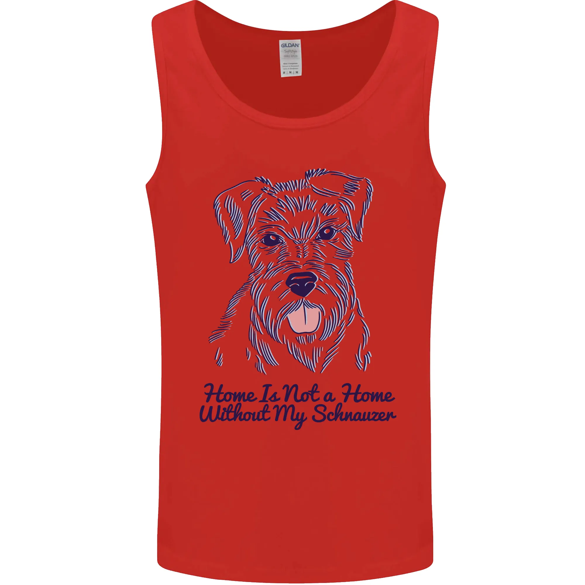 Schnauzer Dog Home is Not a Home Mens Vest Tank Top