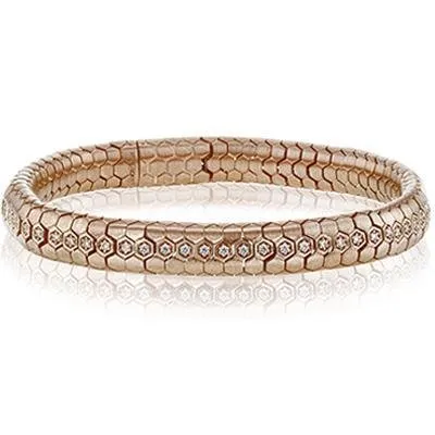 Simon G. Rose Gold Men's Flexible Diamond Bracelet