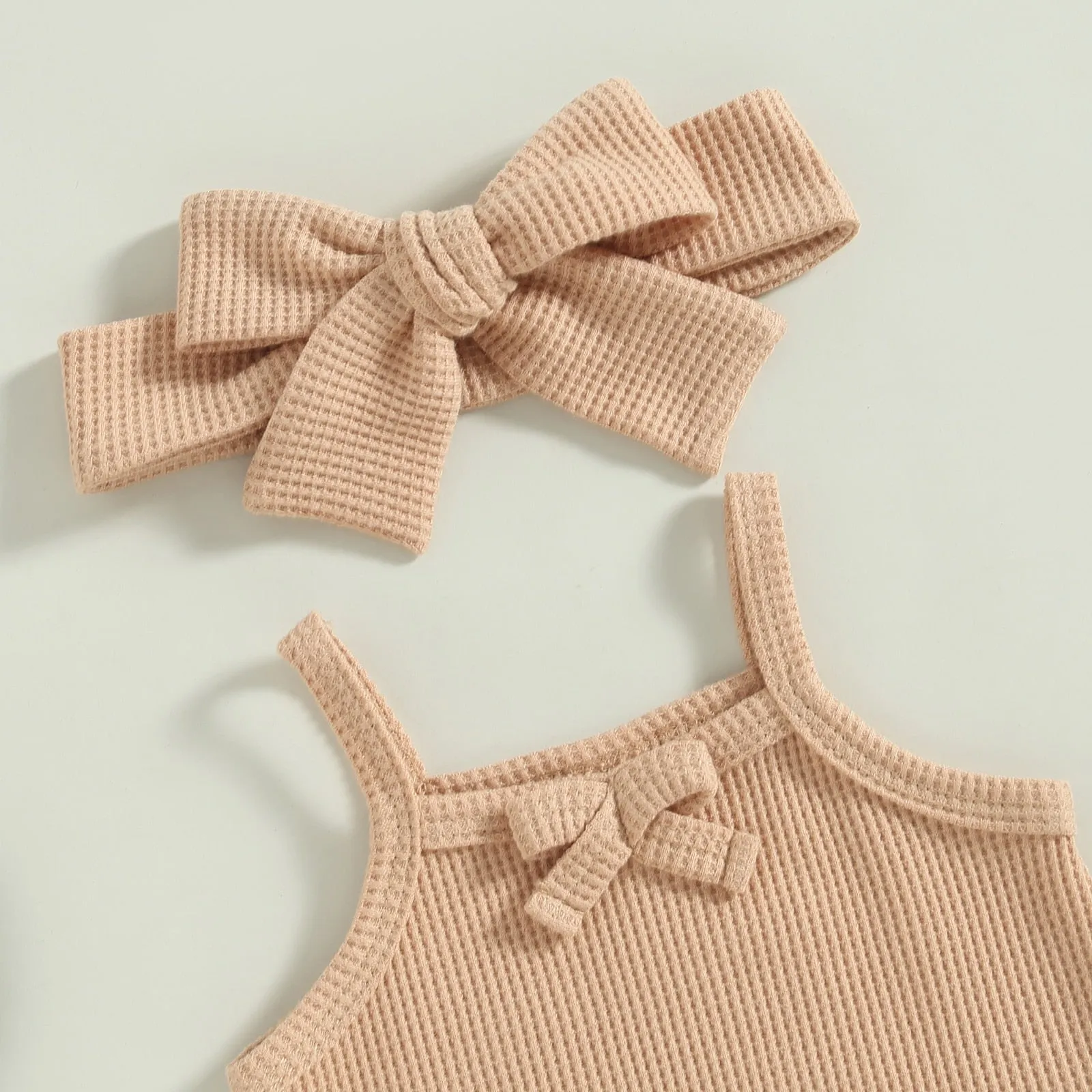 Sleeveless Waffle Knit Romper