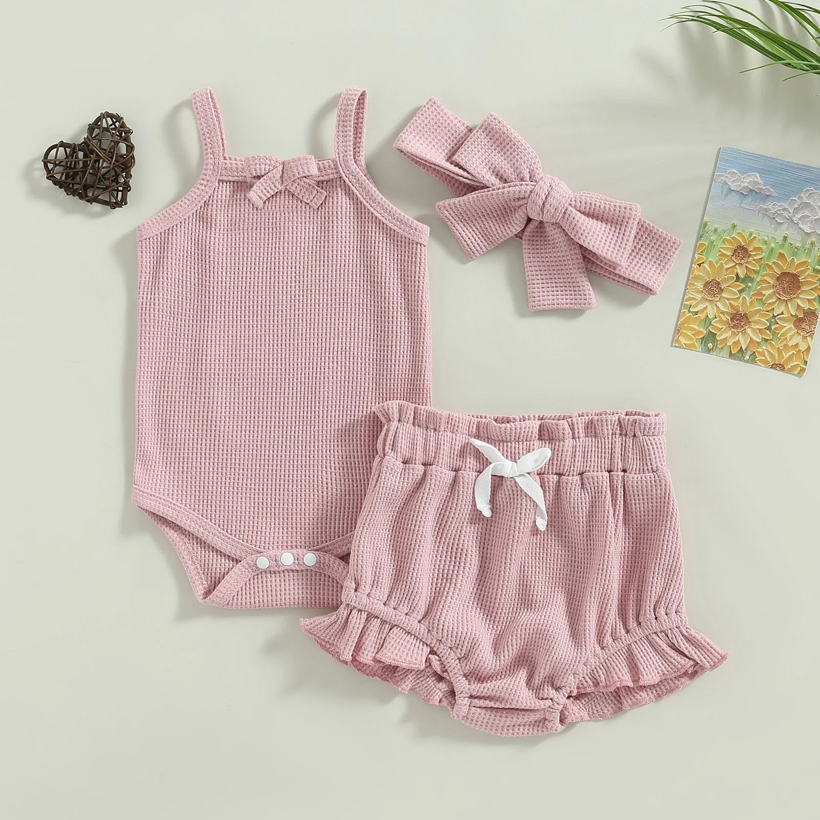 Sleeveless Waffle Knit Romper