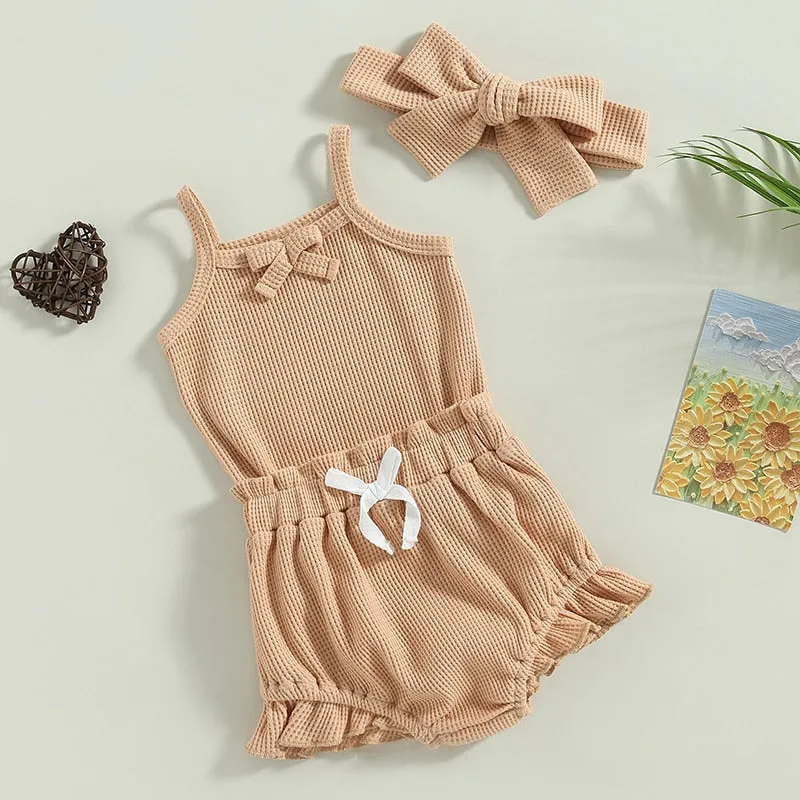 Sleeveless Waffle Knit Romper
