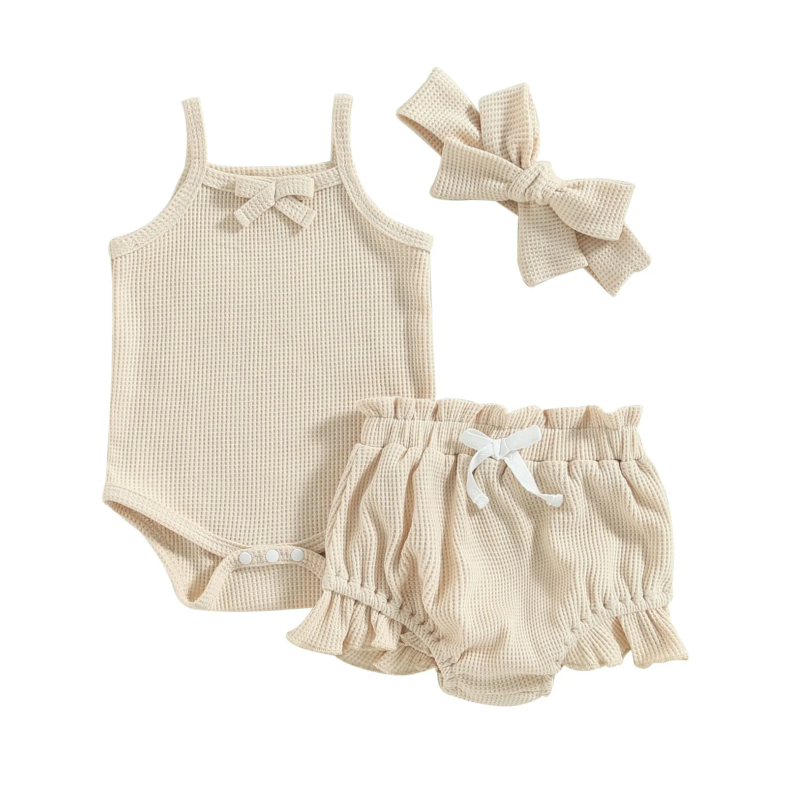 Sleeveless Waffle Knit Romper