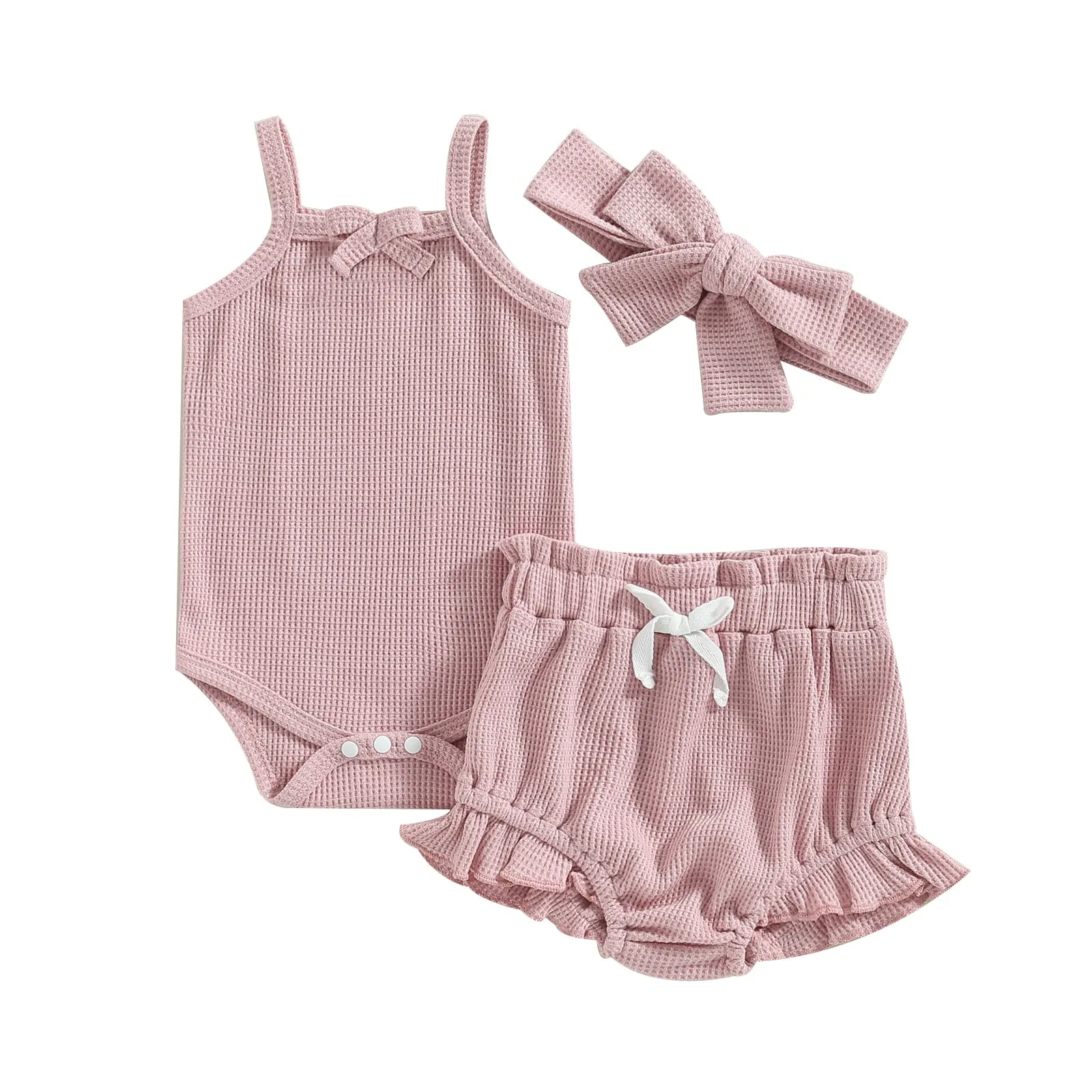 Sleeveless Waffle Knit Romper