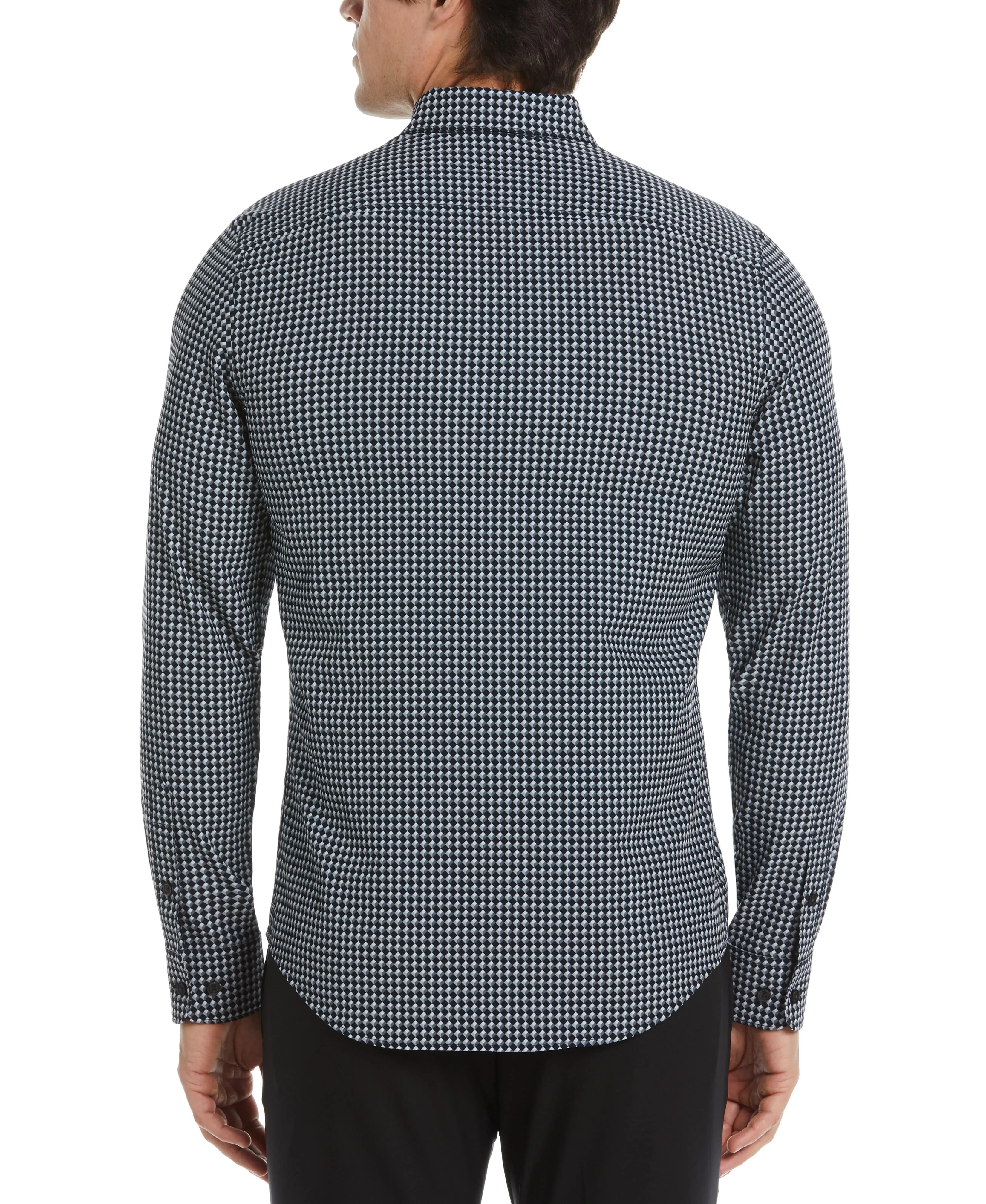 Slim Fit Total Stretch Geometric Pattern Shirt