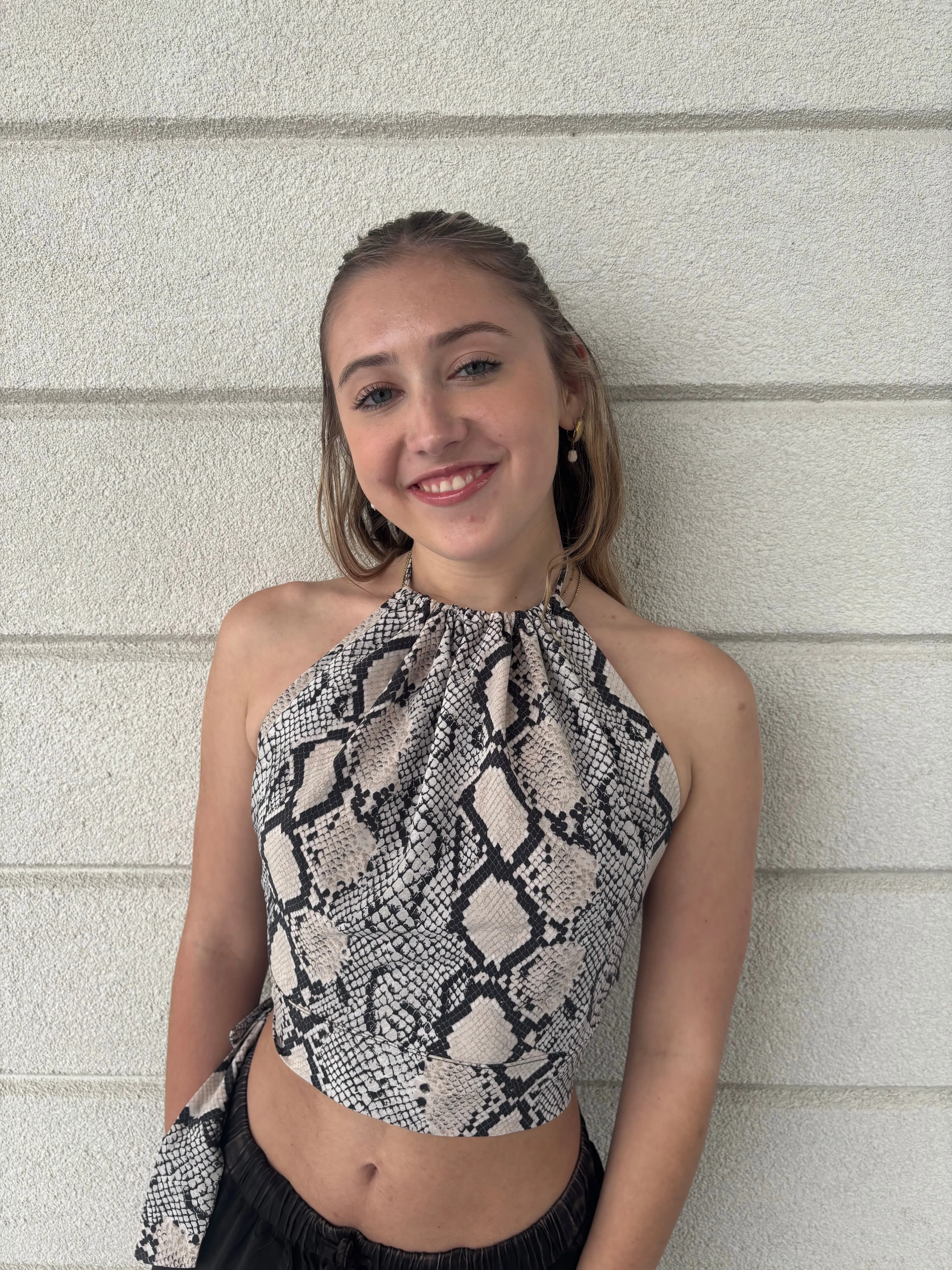 Snake Print Halter Top