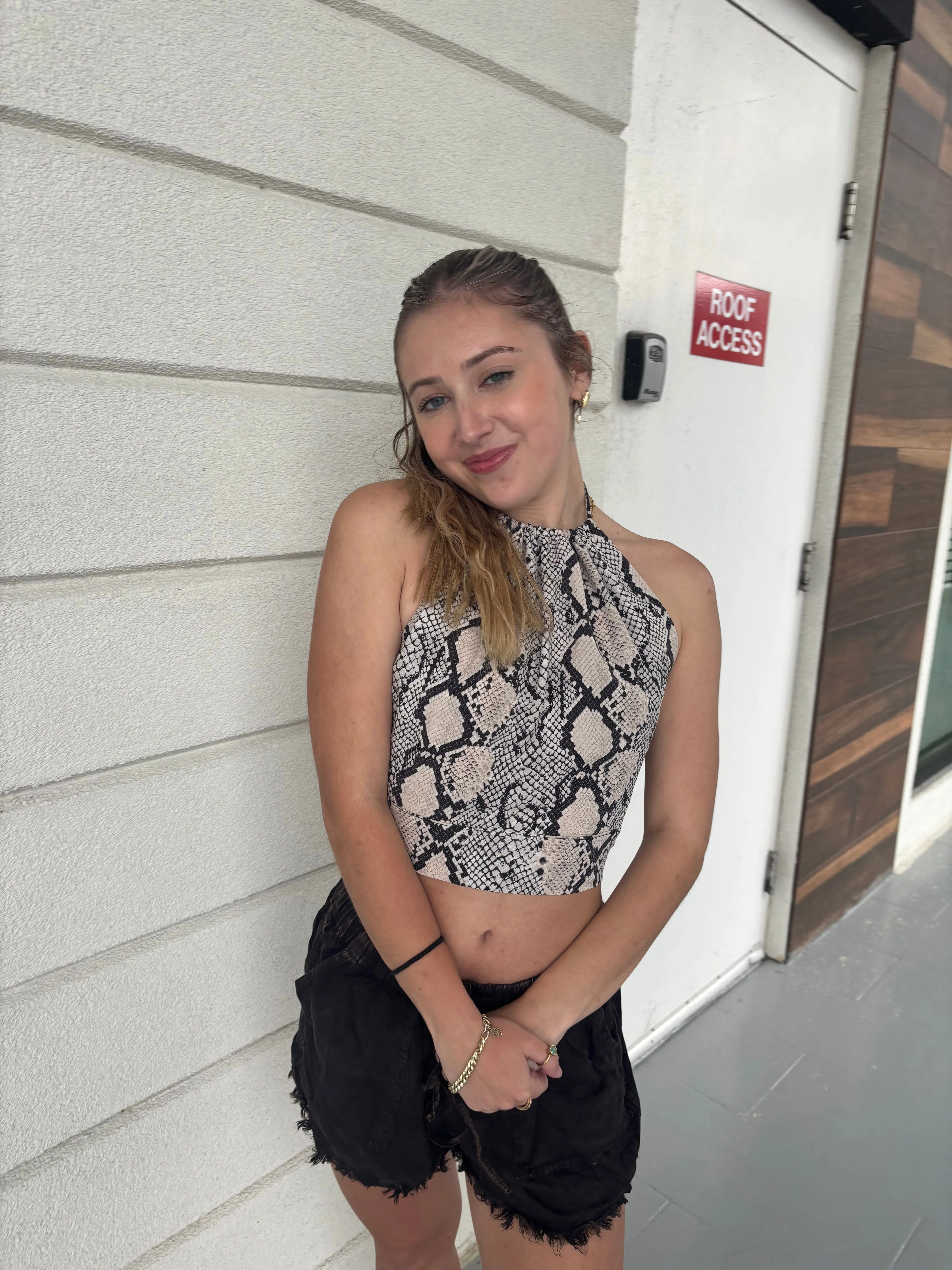 Snake Print Halter Top