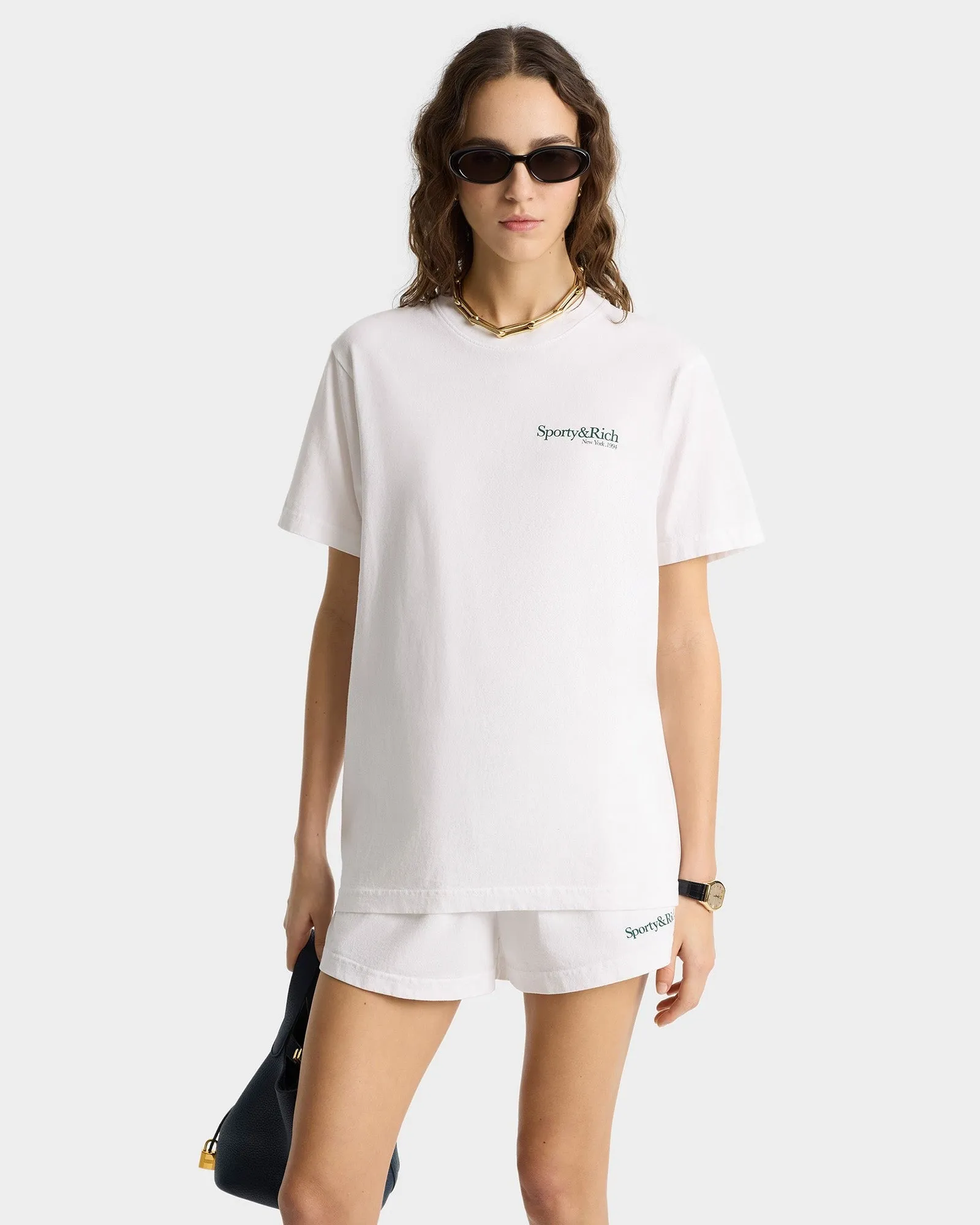 Sporty & Rich Drink More Water T-Shirt in White