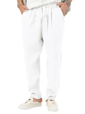 Summer Cotton Linen Comfortable Breathable Men's Sweatpants