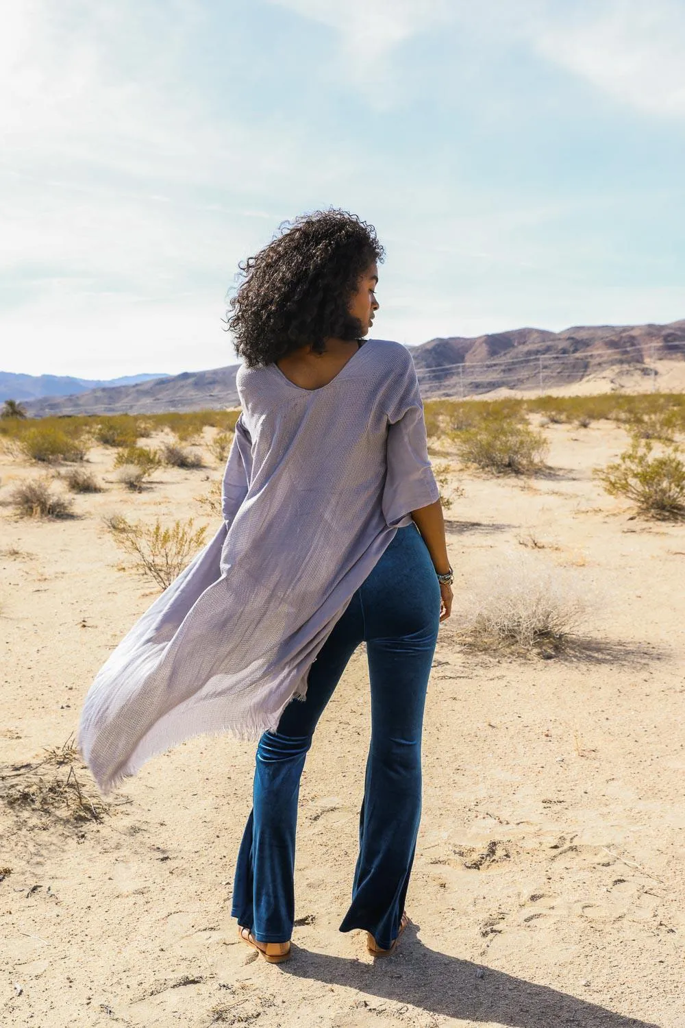 Summer Frayed Trim Kimono