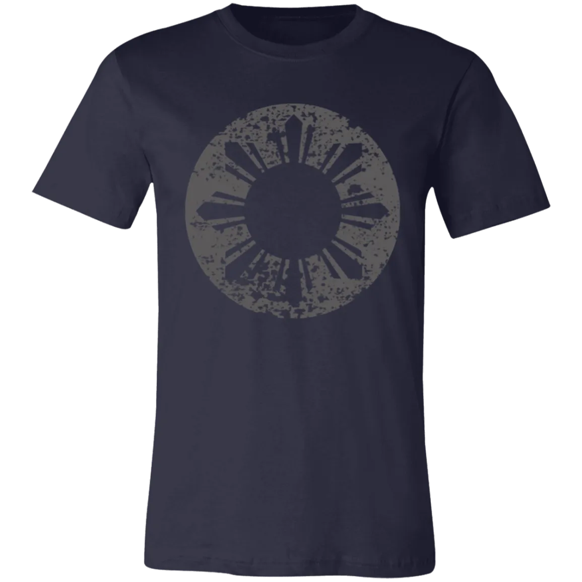 Sun and Stars in Circle Distressed Unisex Jersey T-Shirt