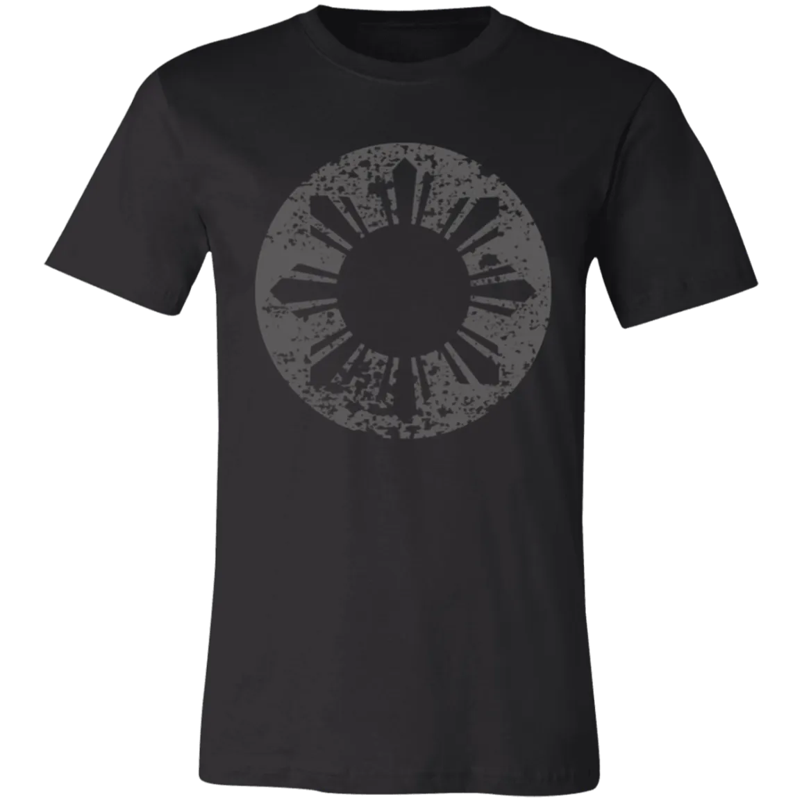 Sun and Stars in Circle Distressed Unisex Jersey T-Shirt