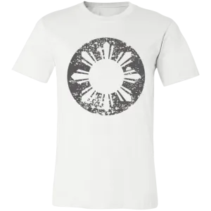 Sun and Stars in Circle Distressed Unisex Jersey T-Shirt