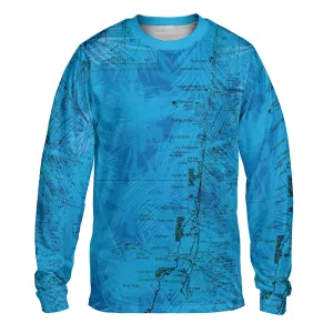 The Pompano Beach Blue Palms Long Sleeve Performance Tee