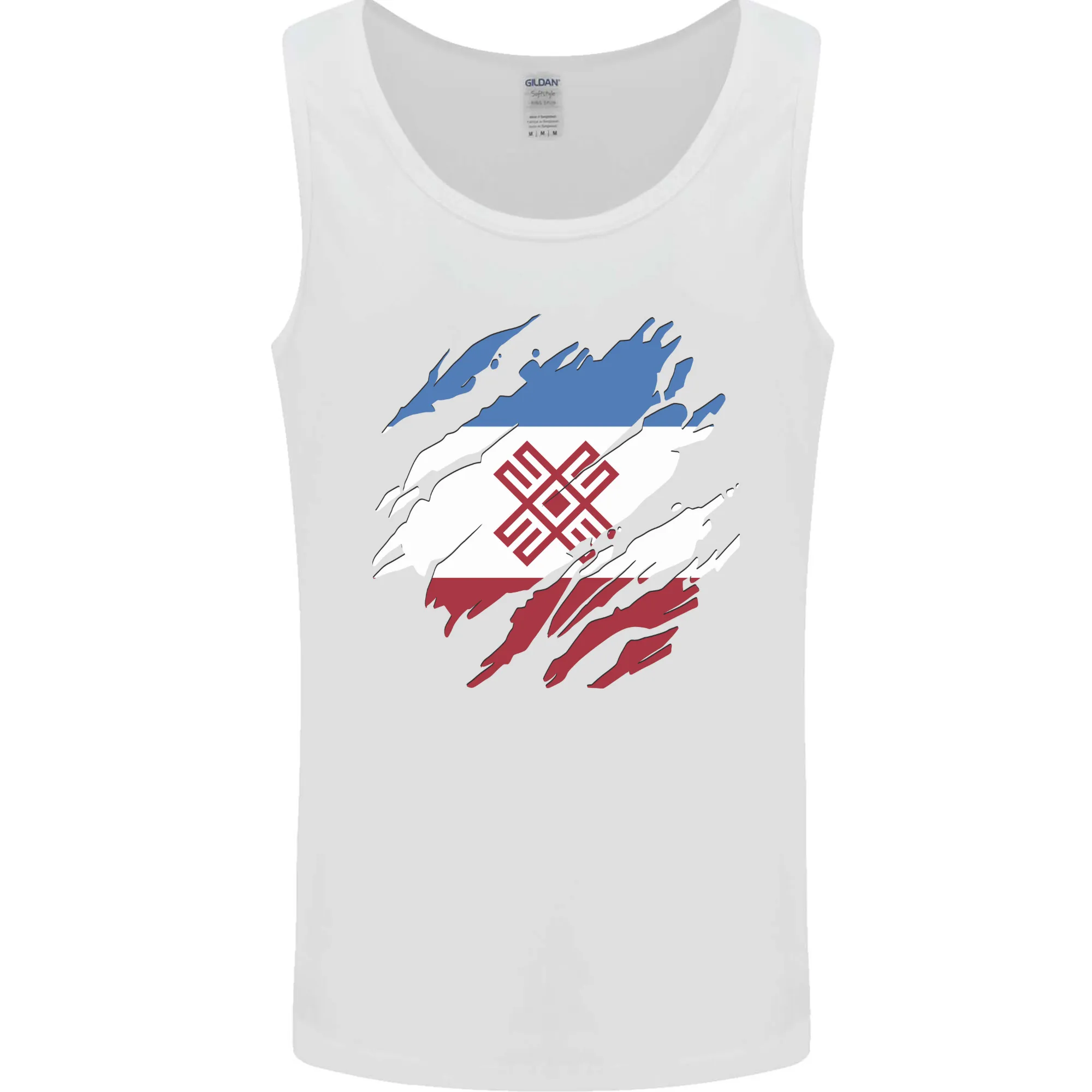Torn Flag Mari El Mens Vest Tank Top