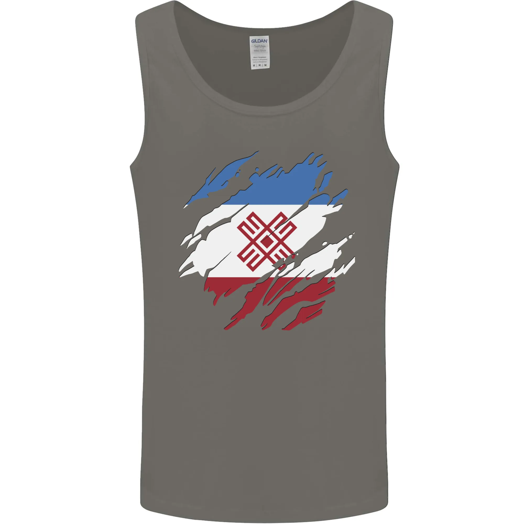 Torn Flag Mari El Mens Vest Tank Top