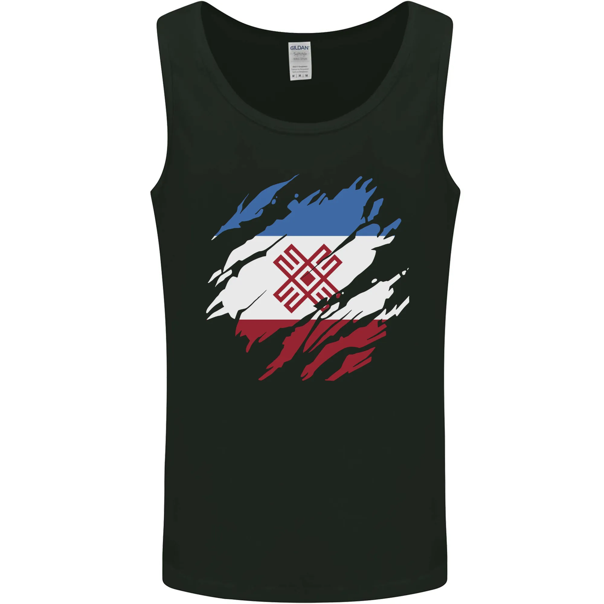 Torn Flag Mari El Mens Vest Tank Top