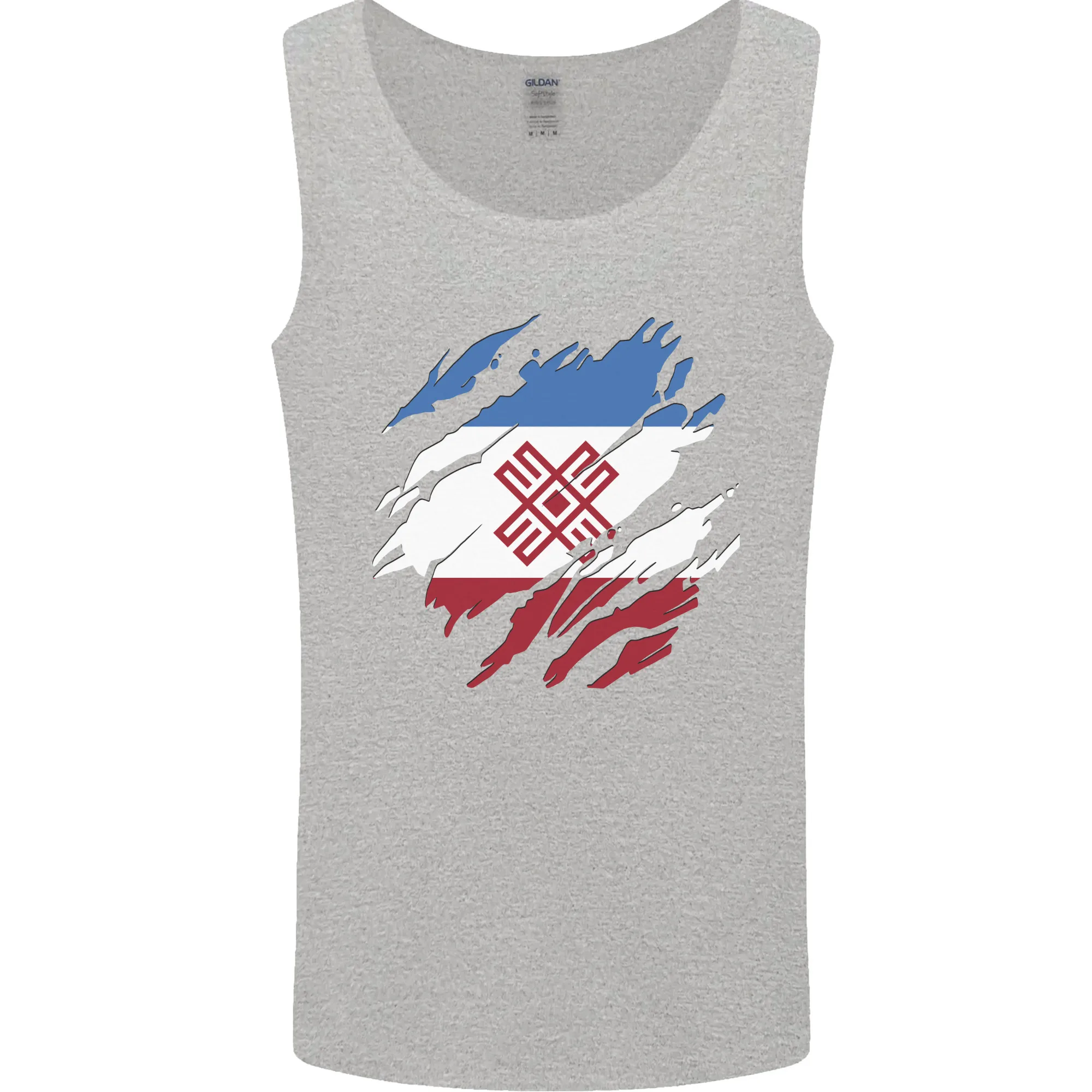 Torn Flag Mari El Mens Vest Tank Top