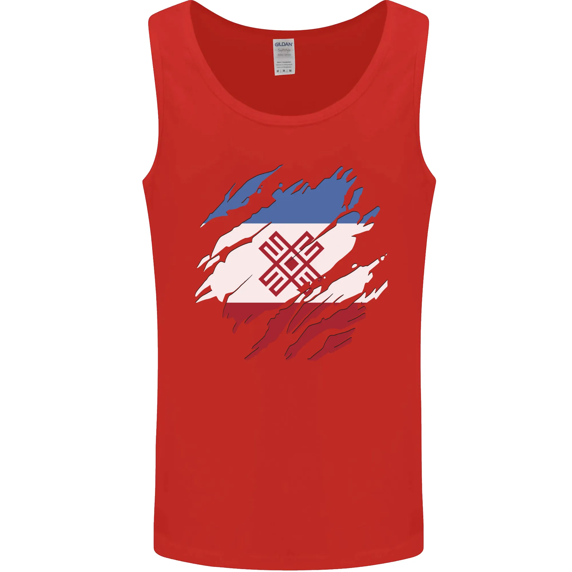 Torn Flag Mari El Mens Vest Tank Top