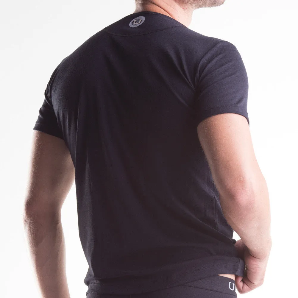 Unico Classic Crew Neck Short Sleeve T-Shirt VOLATIL & Boxer Black Set in Cotton