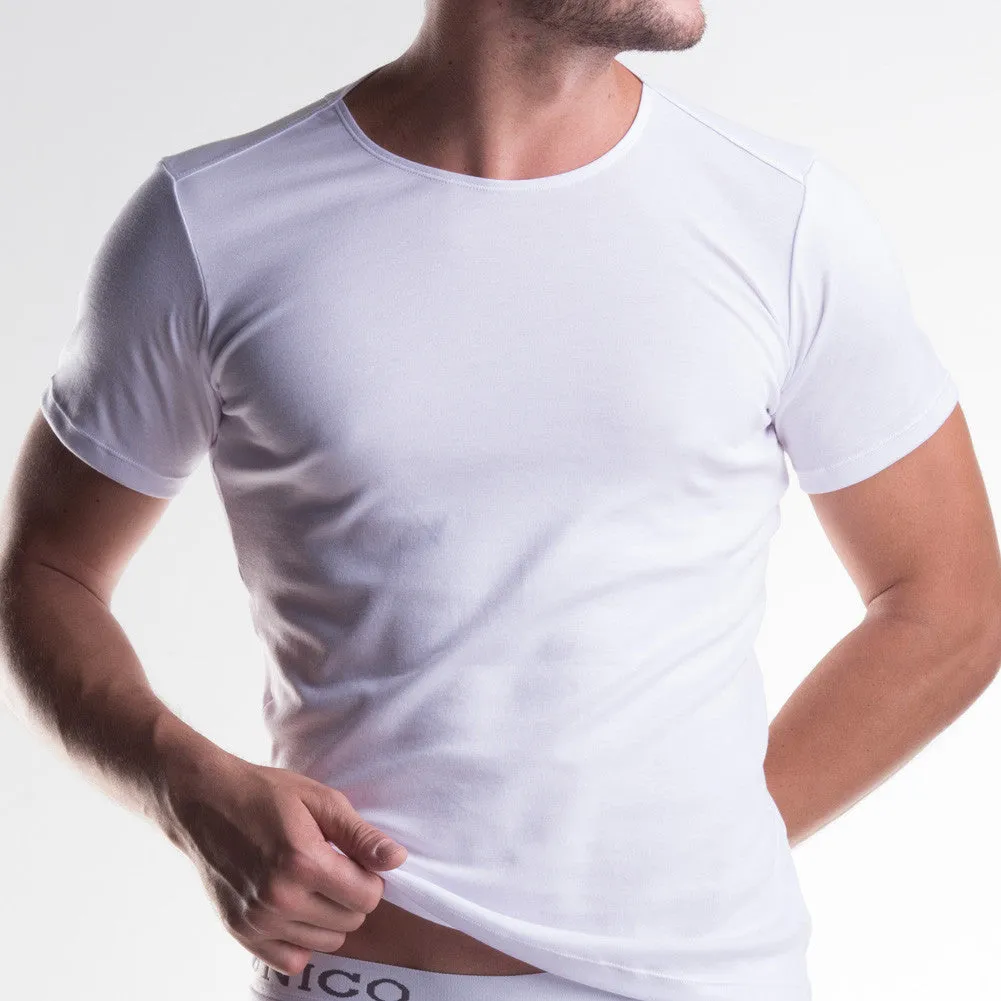 Unico Classic Crew Neck Short Sleeve T-Shirt VOLATIL & Brief WHITE Set in Cotton