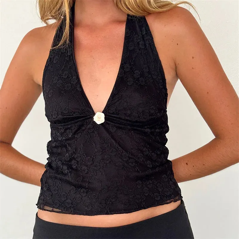 V Neck Halter Top