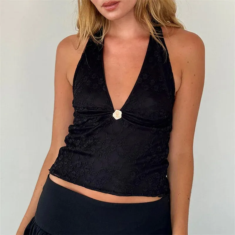 V Neck Halter Top