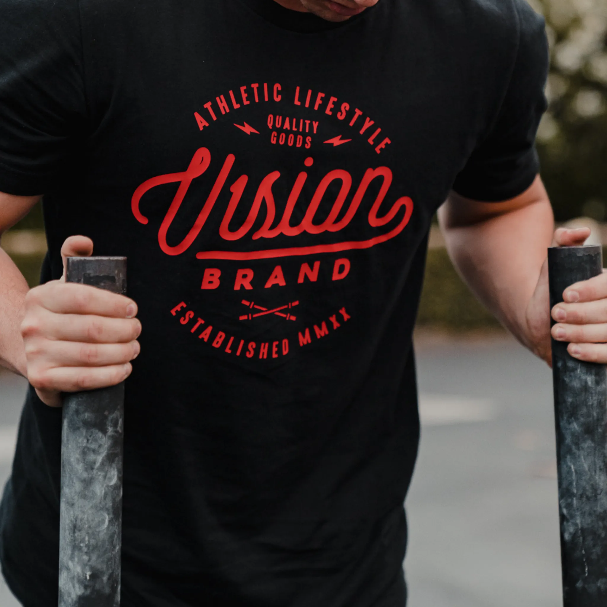 V1SION Barbell Logo Fitted Tee