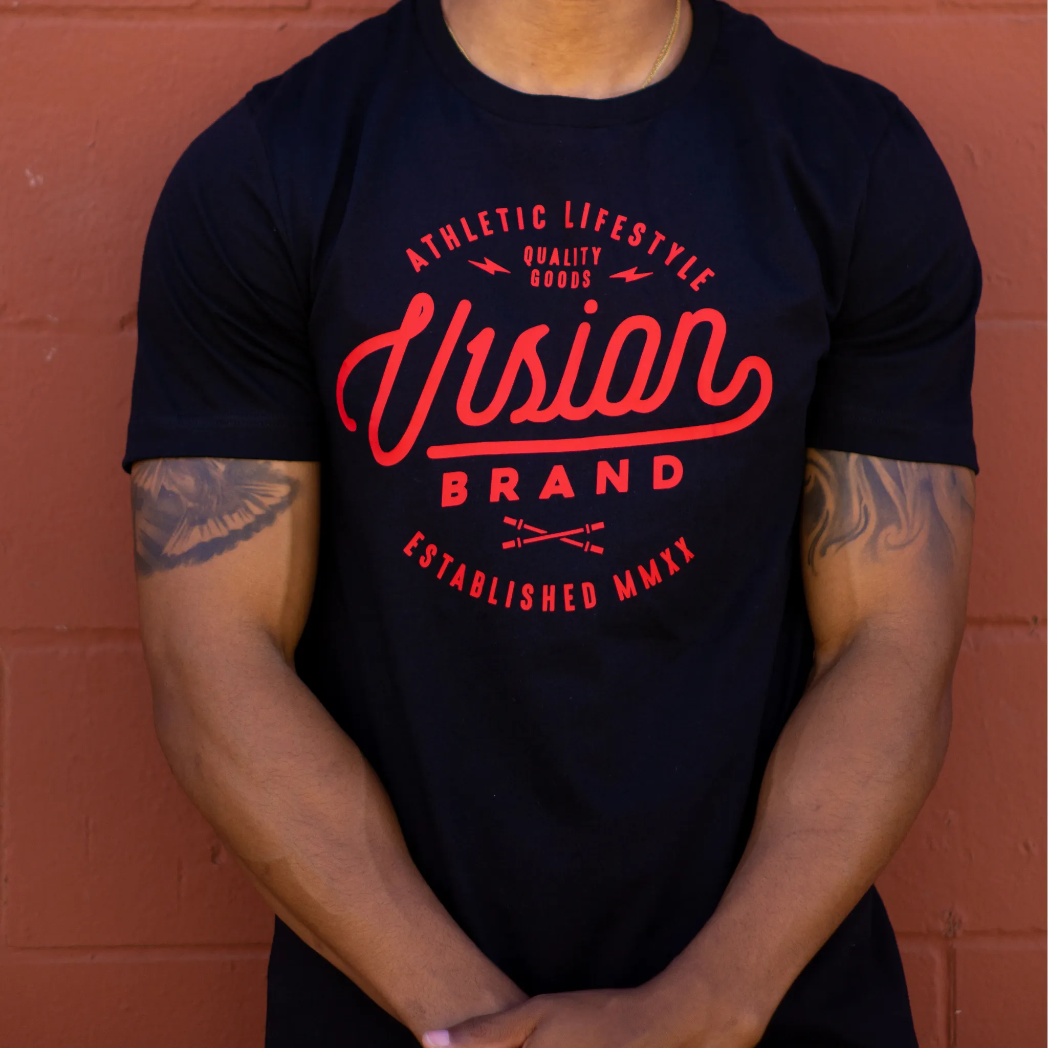 V1SION Barbell Logo Fitted Tee