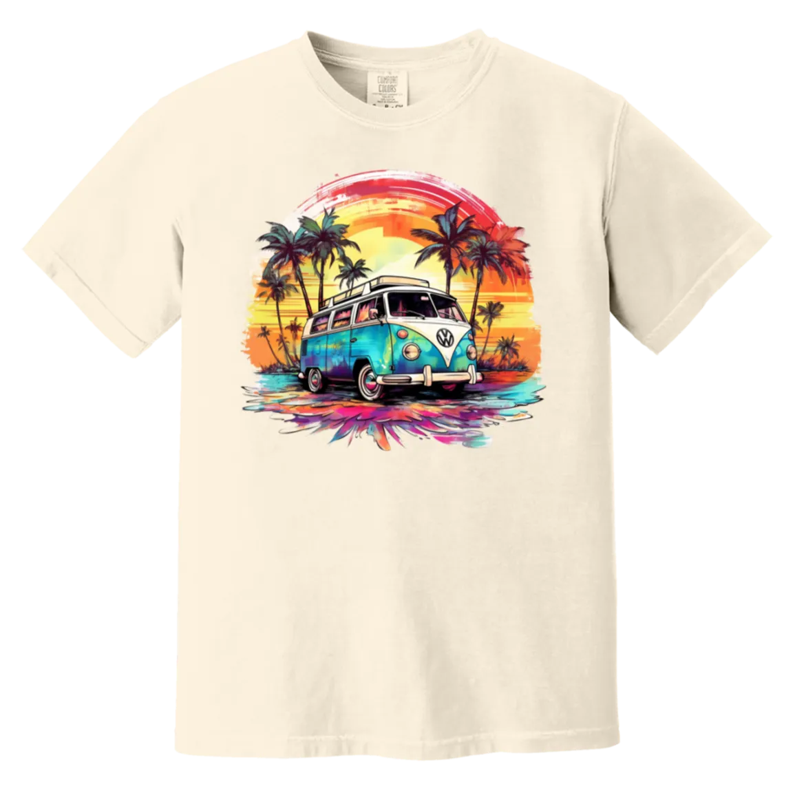 Volkswagen Cruisin’ the Coast Comfort Colors Tee – Retro Vibes and Coastal Style