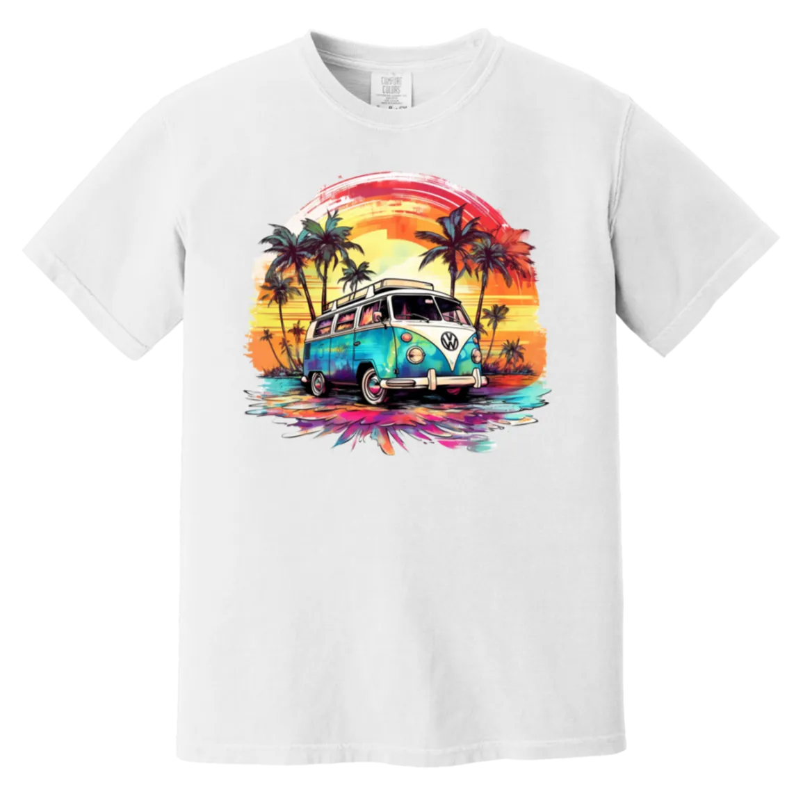 Volkswagen Cruisin’ the Coast Comfort Colors Tee – Retro Vibes and Coastal Style