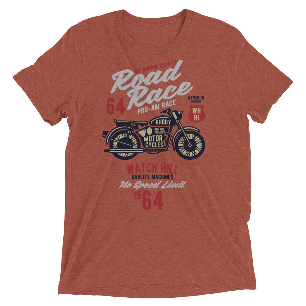 Watchill’n ‘Road Race’ Unisex Short sleeve t-shirt (Red/Grey)