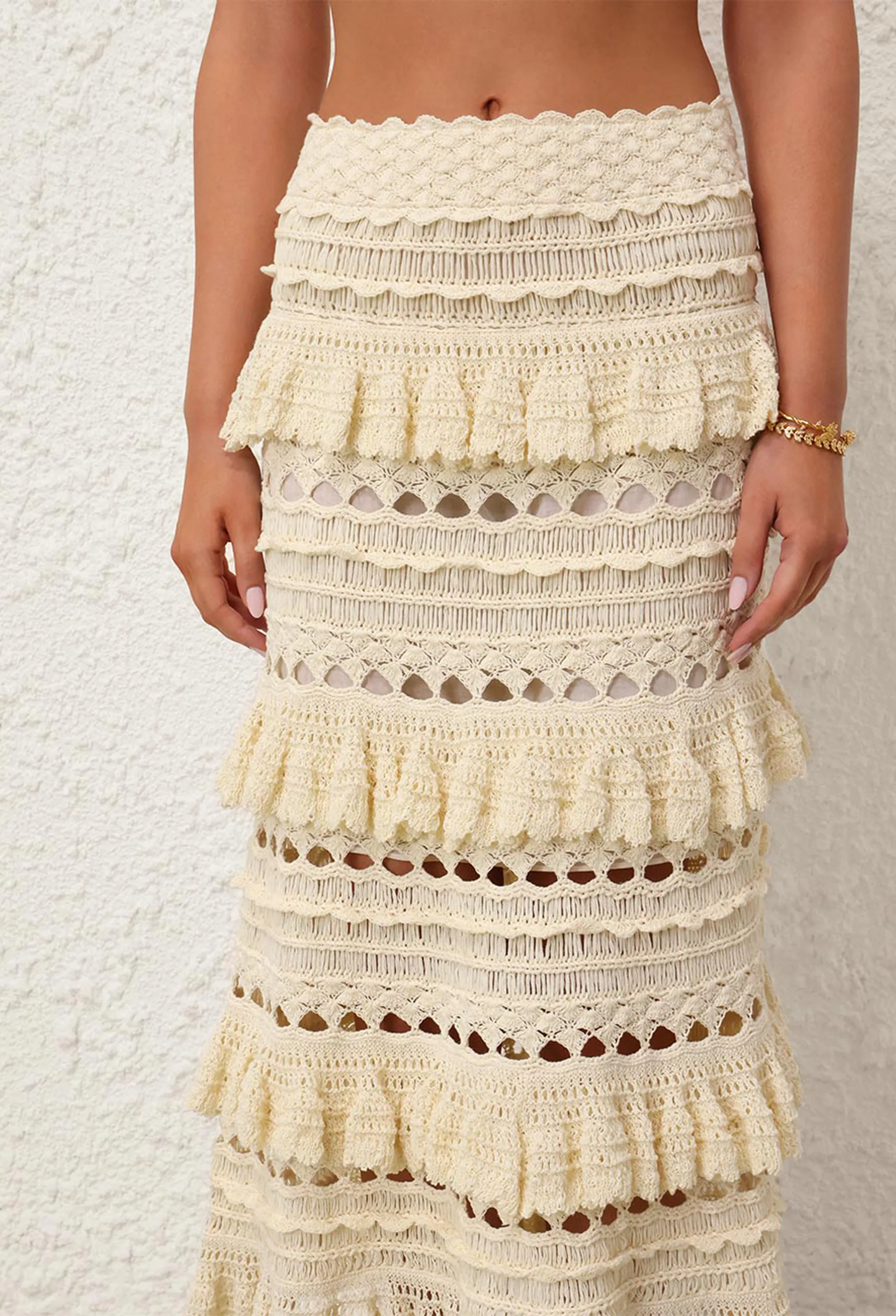 Waverly Crochet Midi Skirt