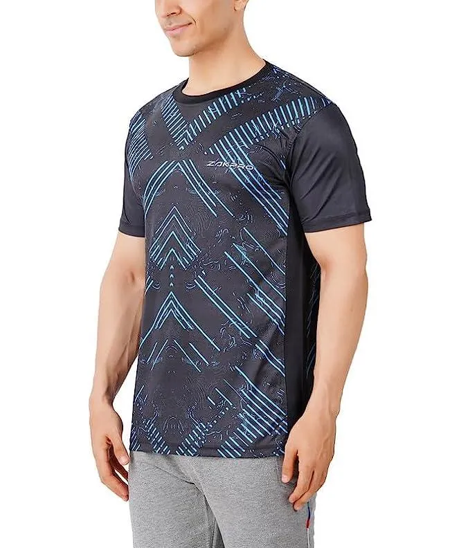 Zakpro Sports Men's Running T-Shirt (Cross Blue)
