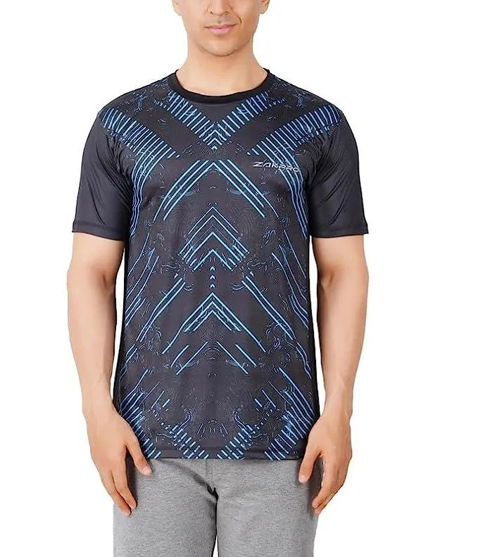 Zakpro Sports Men's Running T-Shirt (Cross Blue)